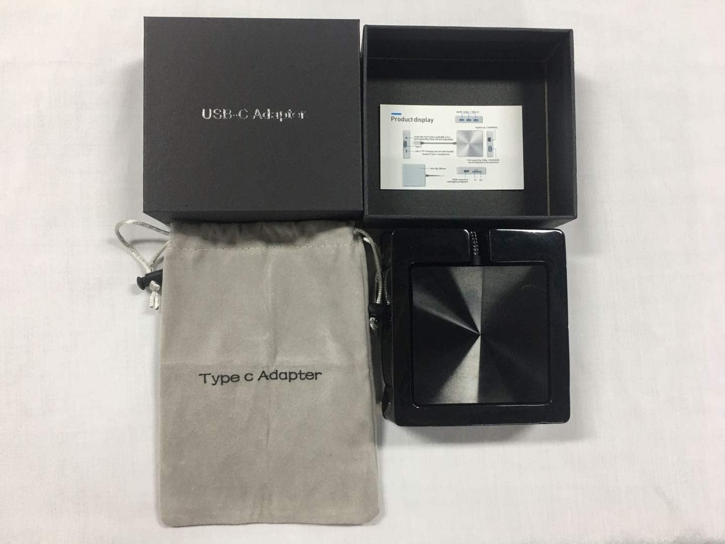 USB Type-C Adapter 10-in-1 Aluminum Body Hub. Compatible with MacBook Pro & Windows Laptop with USB Type-C. (Black)