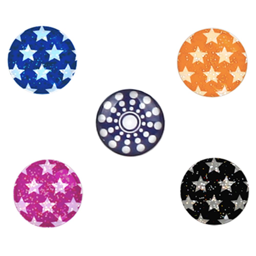 AHB00213 miButton Home Button Sticker for iPod, iPhone, & iPad - Glitter Stars - 1 Pack - Charm - Retail Packaging - Glitter Stars