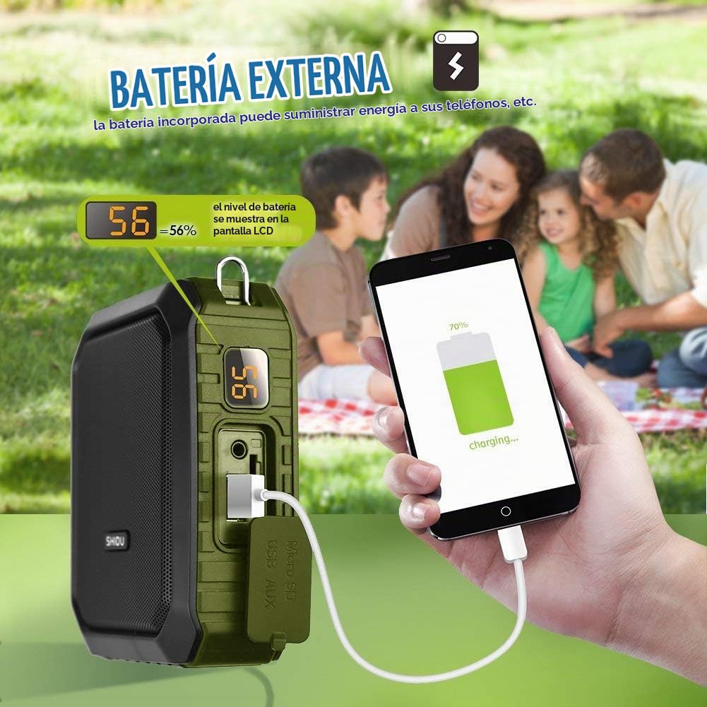 WinBridge Potente Amplificador de Voz Portátil Micrófono Auricular con Cable Altavoz Bluetooth de 18W, Resistente al Agua, Grabación para Profesores, Guía Turístico al Aire Libre M800