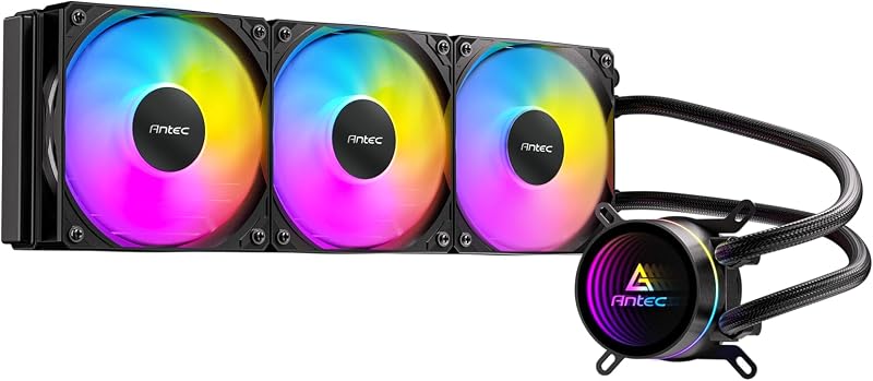 Antec Luna 360 ARGB AIO Refrigerador líquido para CPU, ventiladores ARGB PWM de 3 x 120 mm, diseño de cabezal de bomba con espejo infinito, refrigeración de alto rendimiento, Intel LGA 1700/1851 y AMD AM4/AM5