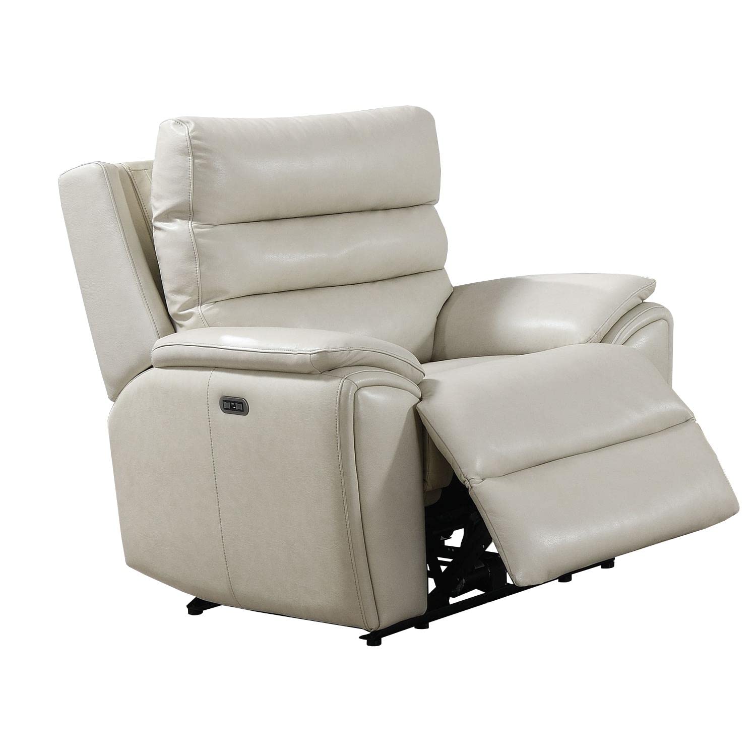 Steve Silver Duval Dual-Power Leather Recliner Chair, 42 x 38.5 x 41, Ivory