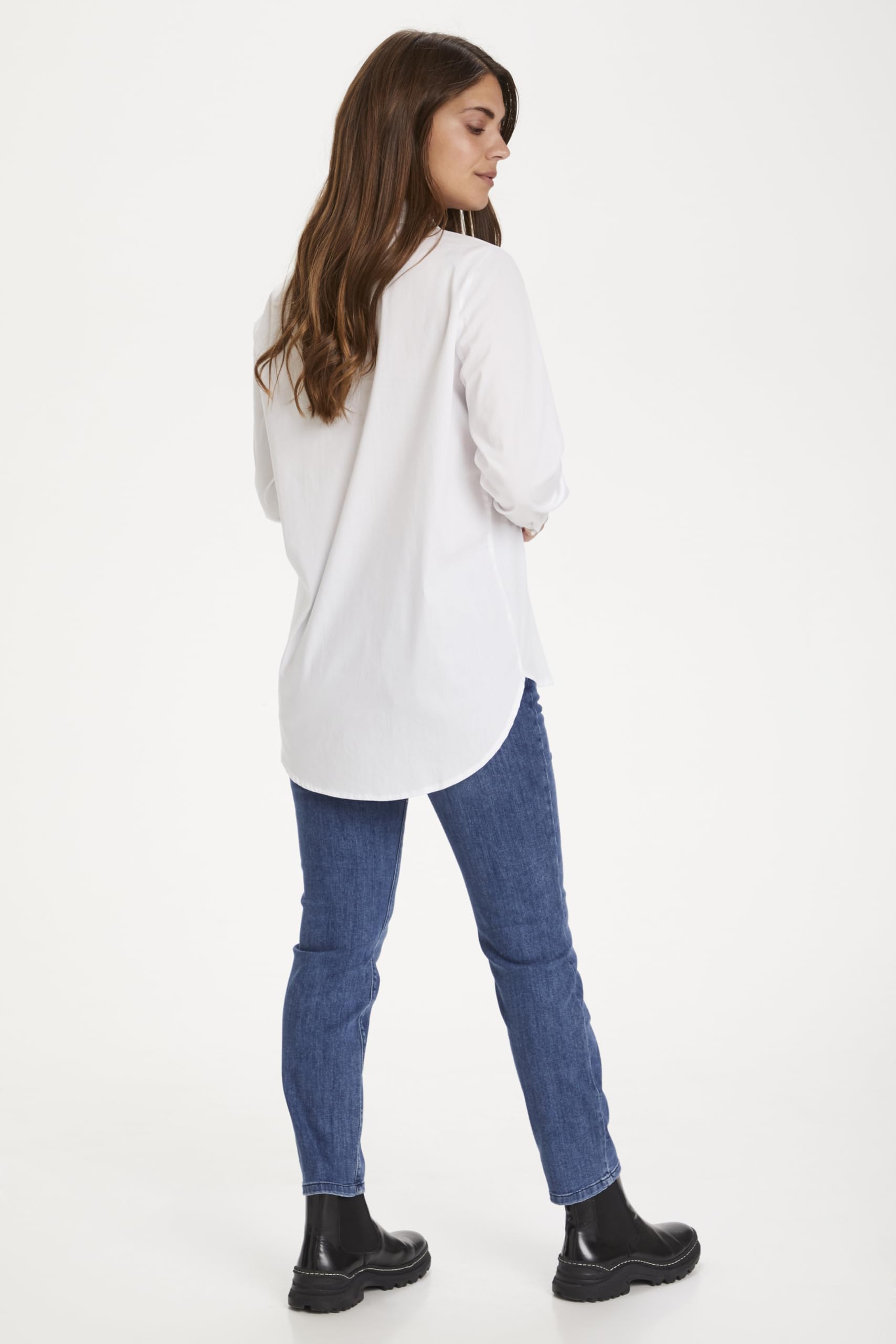 KAFFE Damen Langarm - Hemd KAscarlet Damen Hemd Langarm Hemdbluse Button Down Stehkragen Büroblusen Lässige Oberteile Lange Ärmel
