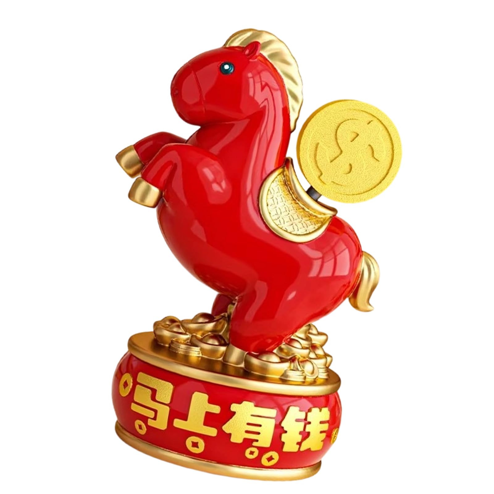 Osniyaw Red Gift Box 2026 Chinese New Year Horse Figures Resin Chinese Zodiacs Statues Ornament Collections Gift For Car Dashboards Zodiacs Statues
