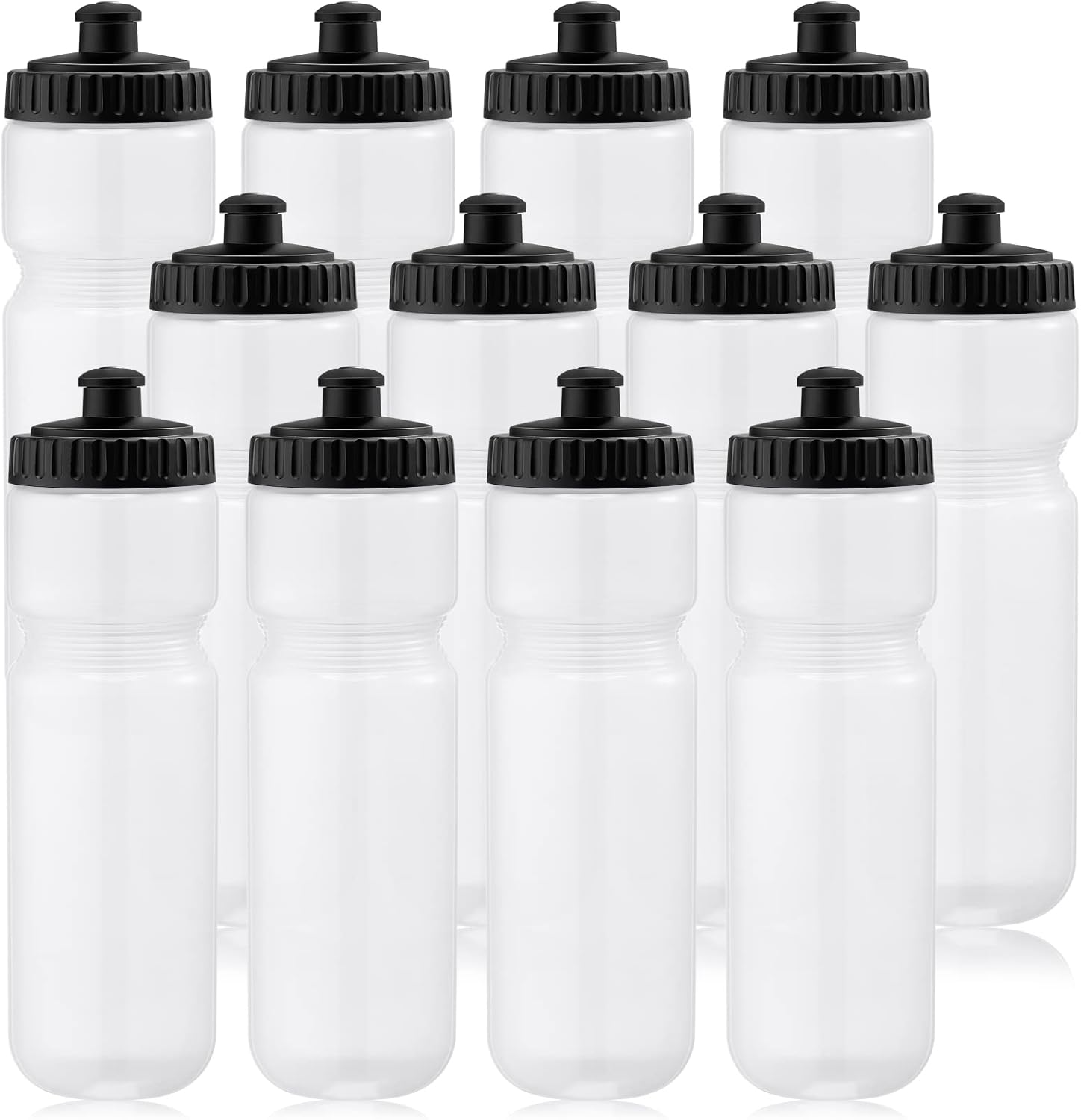 Mimorou 12 Pack Sports Squeeze Water Bottles 25 Oz Sports Water Bottles with Easy