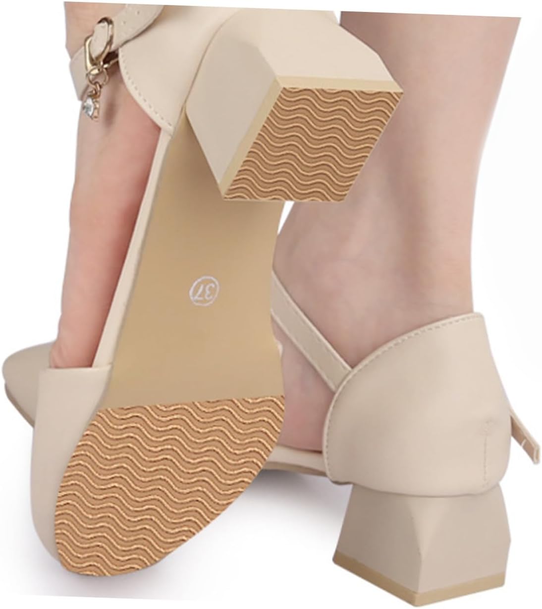 FUOYLOO Adhesive Non-Slip Shoe Bottom Pads 8 Pieces Set, Black, Apricot, Khaki for High Heels Sole Protection Anti-Skid Stickers for Women’s Shoes
