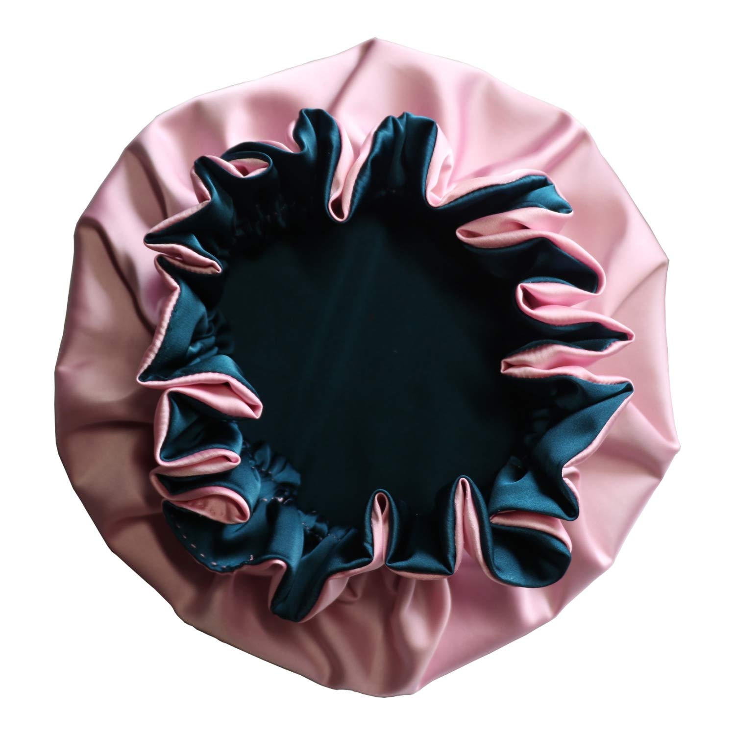 AKISS Baby Infant Newborn Toddler Satin Silk Hair Bonnet for Baby Girl Boy Sleeping Kids Cap Hat, Taffy + Teal, 3-6 Months