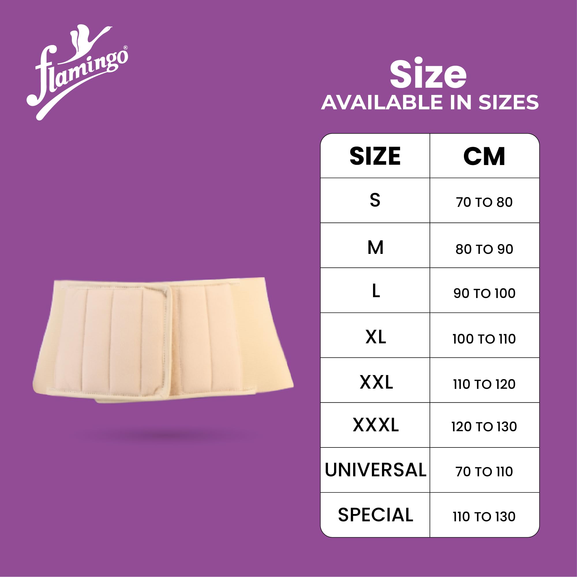 Flamingo Abdominal Support Belt for Tummy Reduction (14CM) | abdominal support belt for women post pregnany |abdominal belt after delivery | Color-Beige | Size-XXXL (Pack of 1) - Image 6 thumbnail