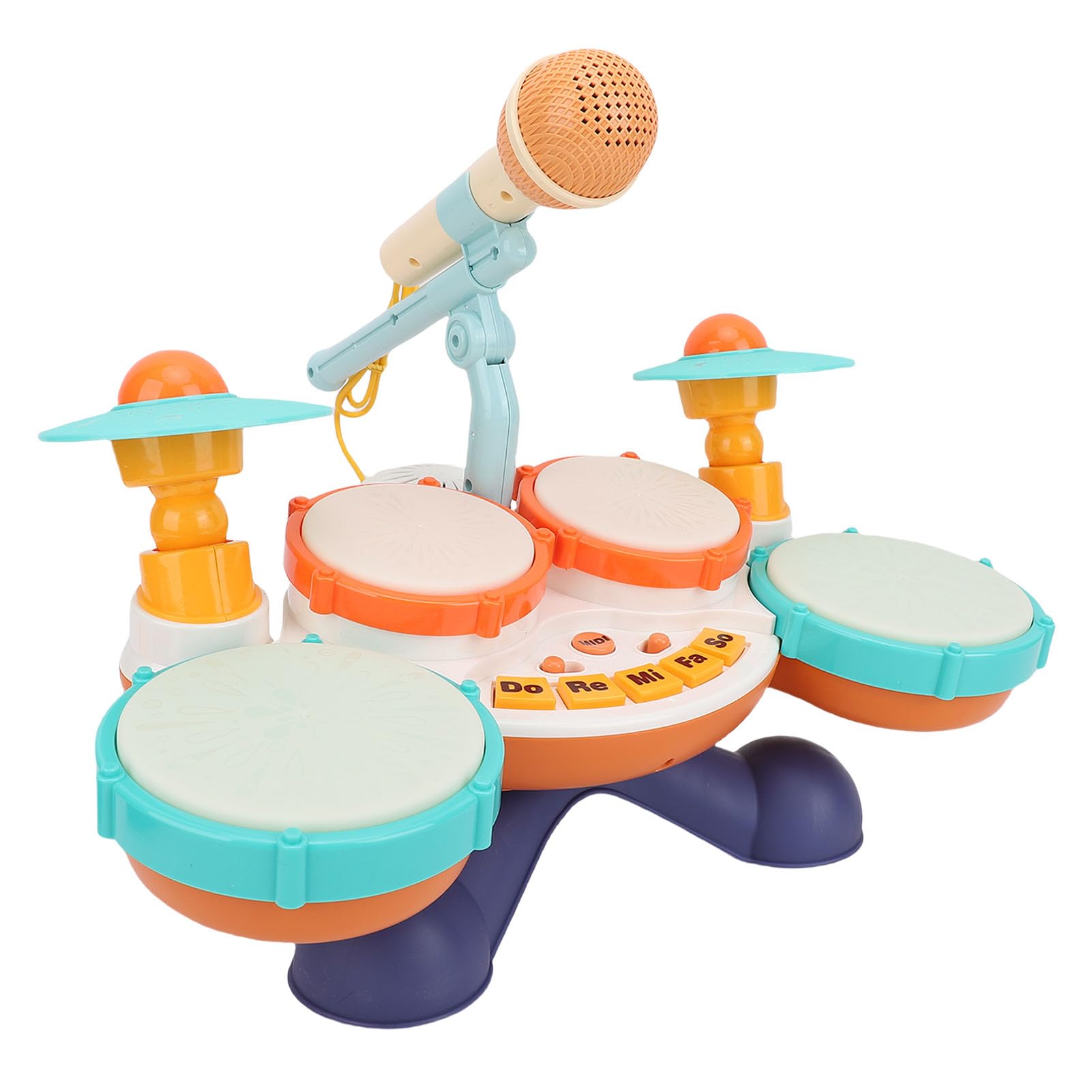 Strumento Musicale a Tamburo per Bambini Tamburo a Mano per Bambini con 4 Luci di Miscelazione per per L'educazione Precoce Gioca All'interazione Genitore-figlio