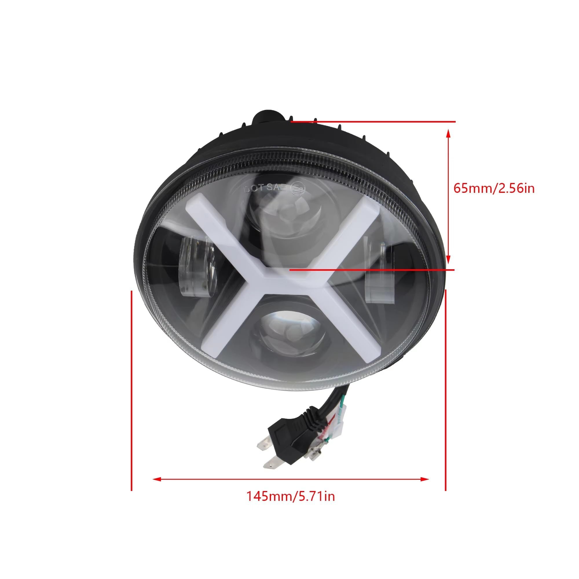 MESKEL Fari Anteriori Moto per Dyna per Softail per Sportster Moto 5,75 Pollici Faro A LED Tipo X con Fascio Alto/anabbagliante