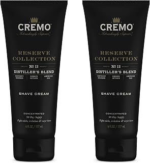 Cremo Barber Grade Distillers Blend (Reserve Collection) Shave Cream, Astonishingly Superior Ultra-Slick Shaving Cream Fights Nicks, Cuts and Razor Burn, 6 Fl Oz (2 Pack)