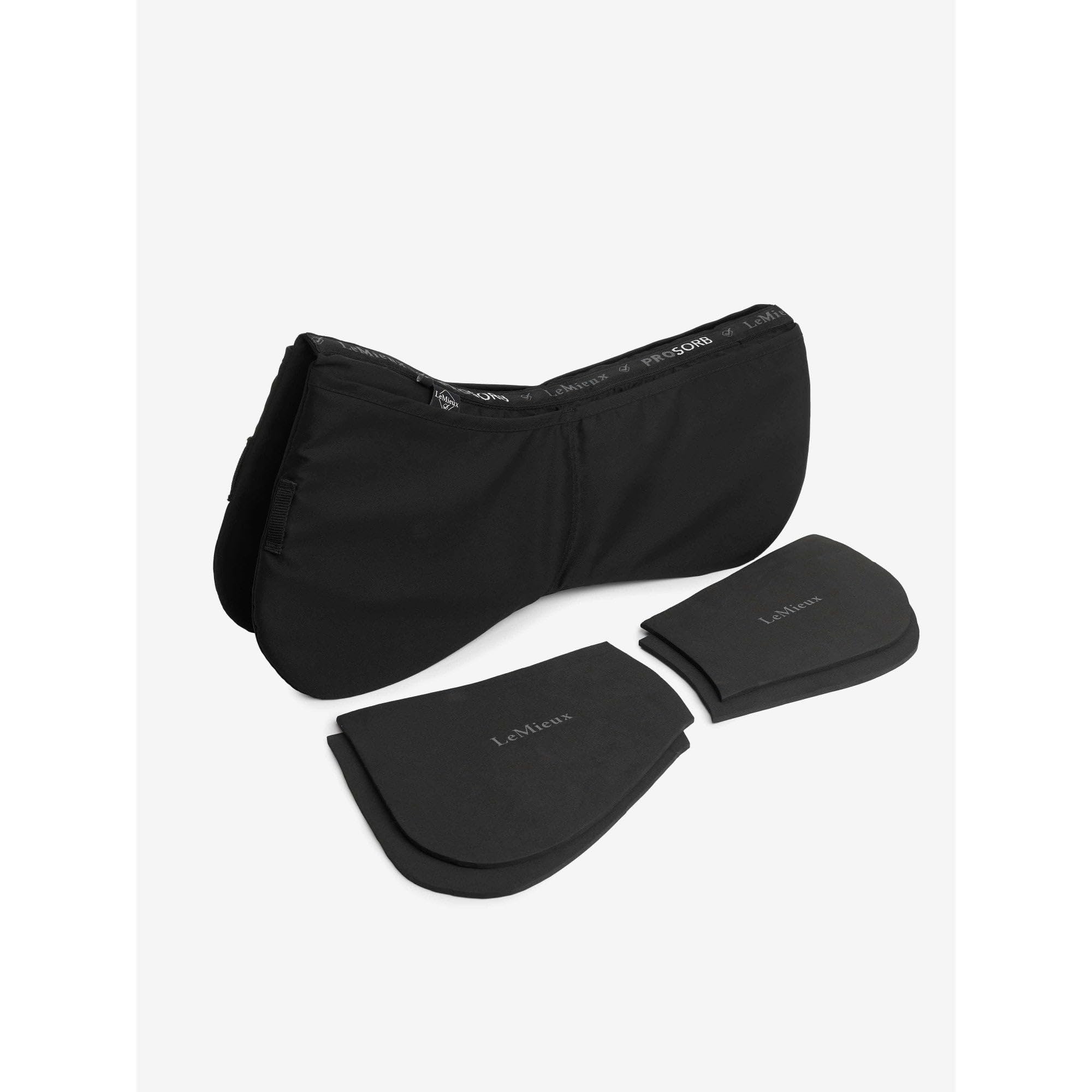 LeMieux ProSorb Plain 2 Pocket Half Pad - Black Large - Image 2