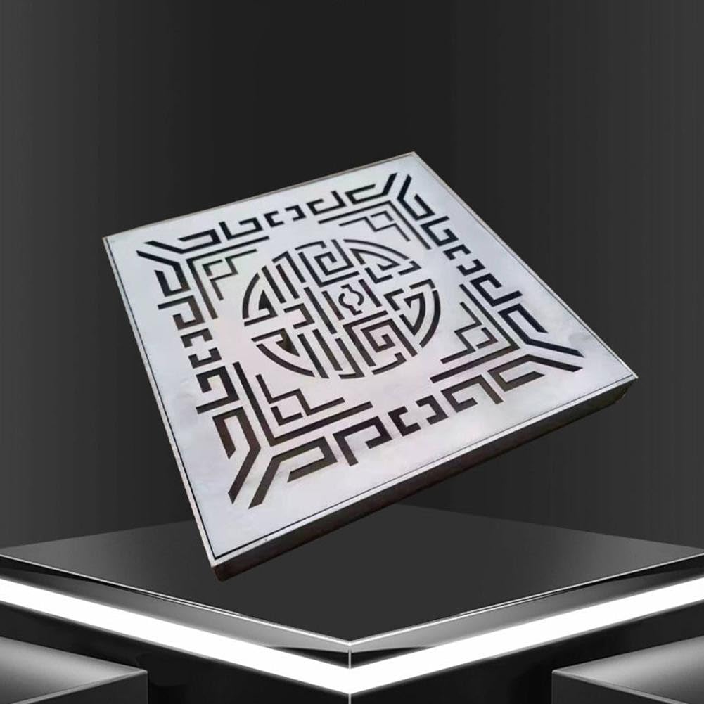 Cubiertas de drenaje para exteriores, rejilla de drenaje de acero inoxidable, cubierta cuadrada de drenaje al aire libre, para entrada, patio, piscina (200 x 200 x 20 x 2 mm)