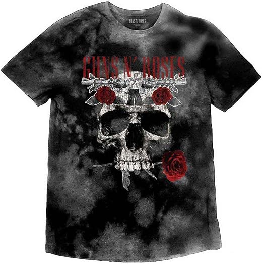 GUNS N' ROSES スカルデザイン Tシャツ Guns N Roses - Flower Skull T-Shirt for Boys/Girls, grey, 1-2 años