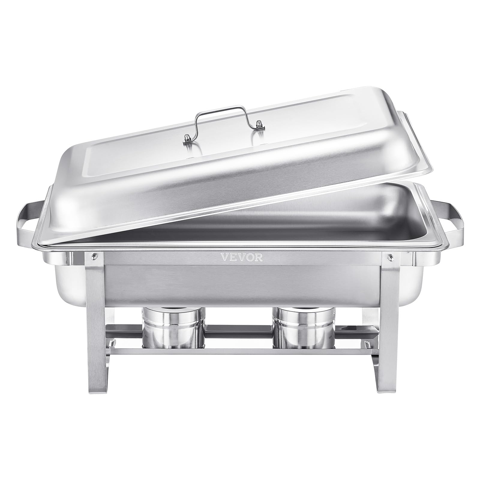 VEVOR Chauffe-Plat 6PCs 7,5 L, Buffet Chauffant Rectangulaire, Réchaud en Acier Inoxydable, avec 6 Bacs Pleine Taille et Couvercle, pour Buffet Libre-Service Hôtel Traiteur Restauration, Argenté