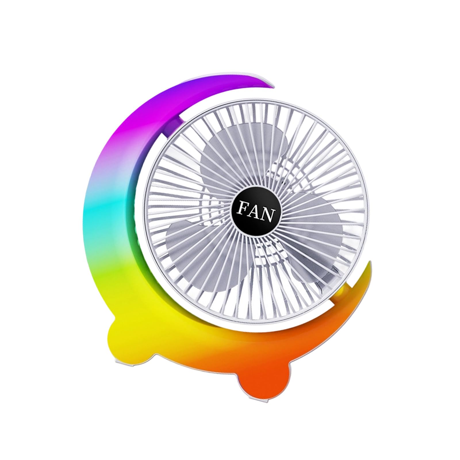 Kalttoy Portable USB Rechargeable Desk Fan with LED Light 3 Speed for Bedroom Outdoor Portable Desk Fan