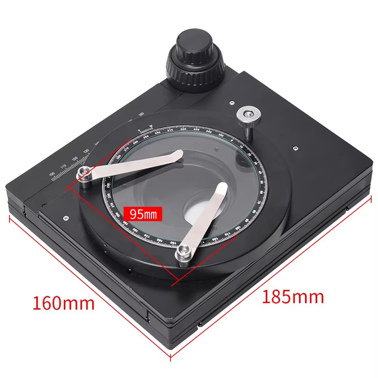 Mesa deslizante de microscopio, plataforma móvil manual de alta precisión, rango de viaje X de 75 mm, rango Y de 65 mm, precisión de lectura de 1 mm para inspección de zoom y microscopios estéreo