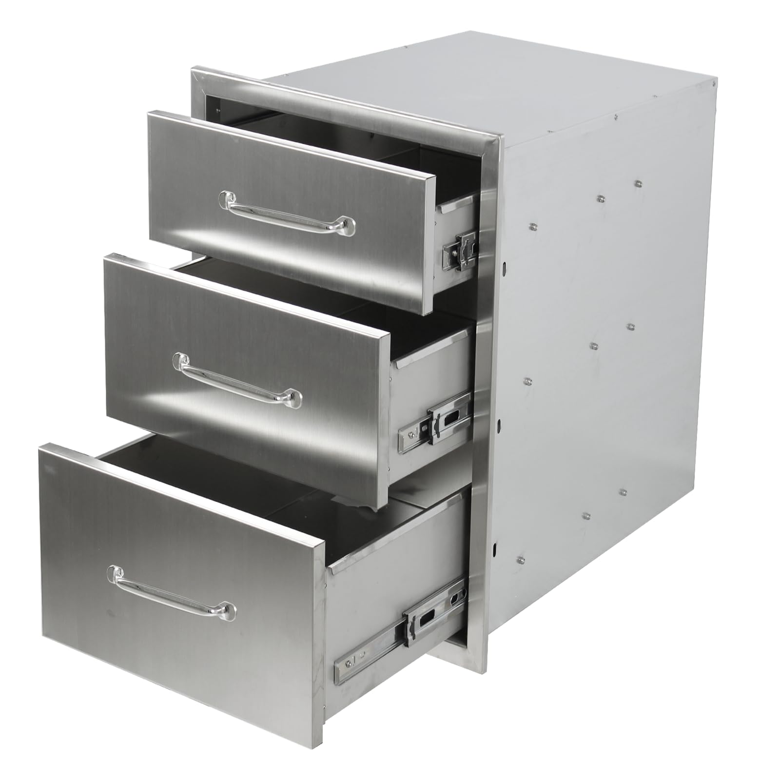 Outdoor Kitchen Drawers 18" W x 24" H x 23" D, Stainless Steel Built-in Drawers, Flush Mount Access BBQ Drawer for Outdoor Kitchens Island, Grill Station
