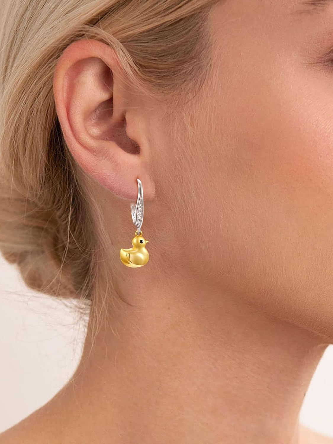 Palpitate Duck Earrings Cute Duck Gifts 925 Sterling Silver Animals Dangle Drop Earrings Jewelry for Women Daughters - Image 5