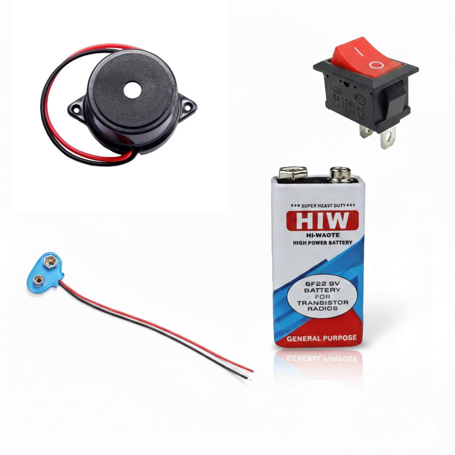 9V Battery Project Kit with Buzzer, Rocker Switch, and Battery Connector – Complete DIY Electronics Starter Set for School Science Projects and Hobbyists-image-46