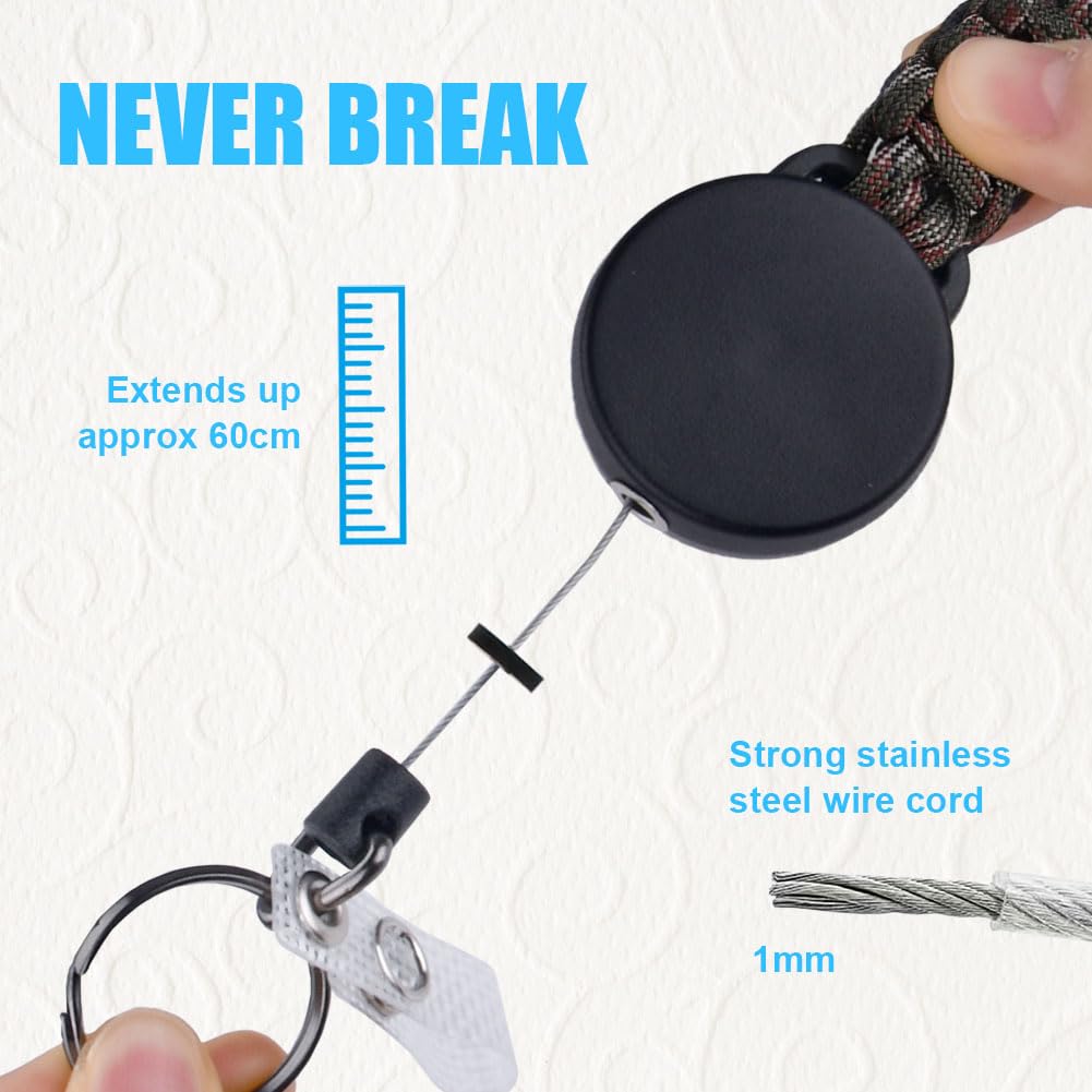 Vicloon Retractable Badge Reel, 3Pcs Retractable Keyring - Image 4
