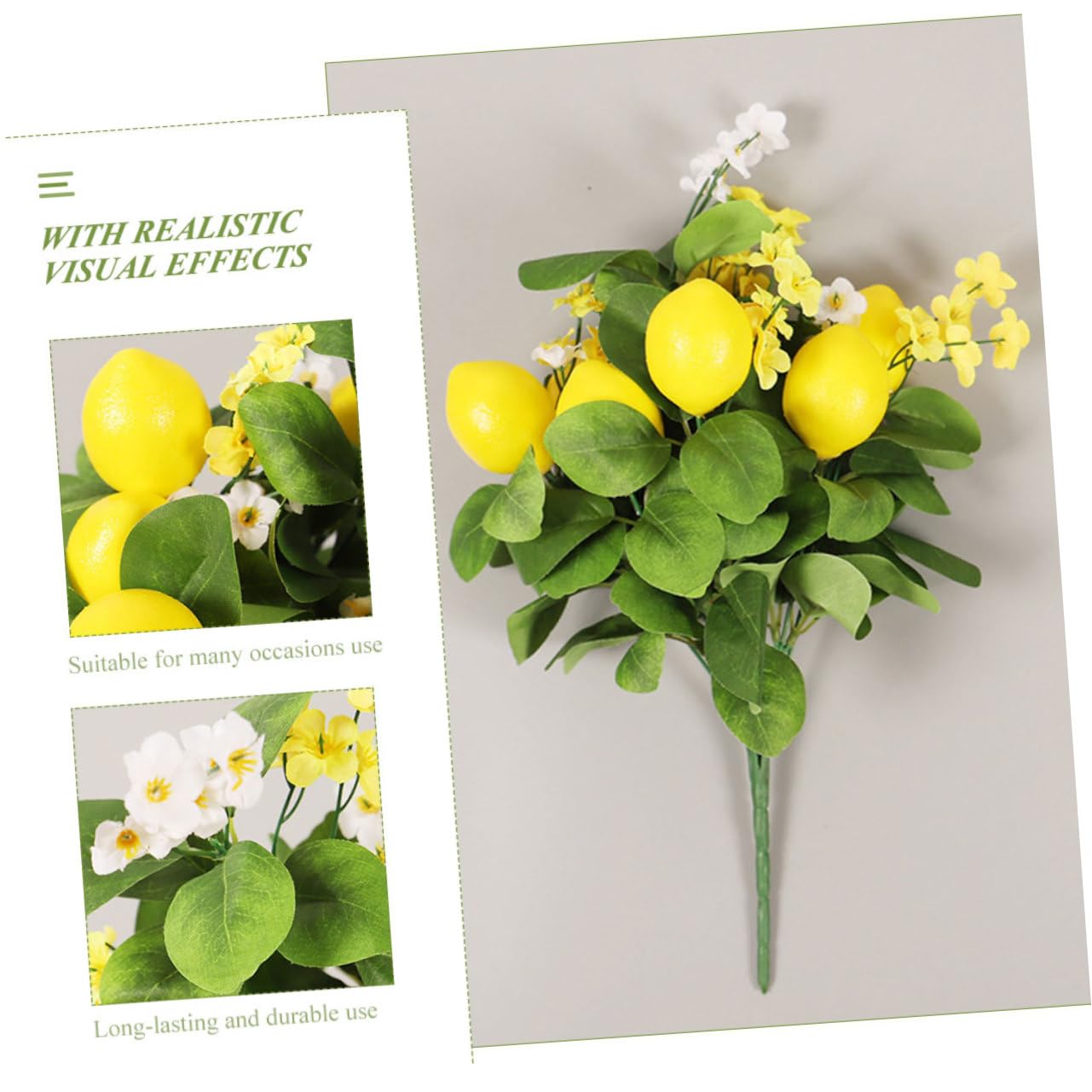 5pezzi Decorazione Con Foglie Verdi Bouquet Artificiali e Aspetto Realistico Per Fotografie e Allestimenti Festivi