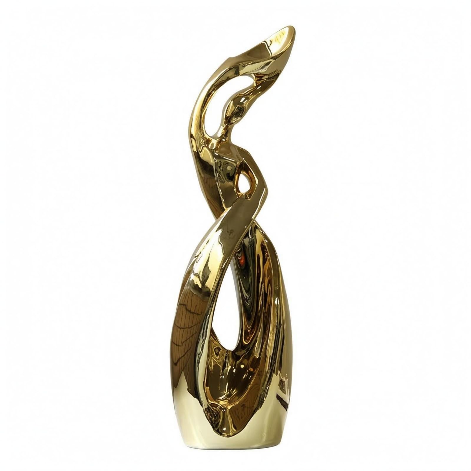 rockible Scultura Concettuale in Resina Design Astratto Statua Alta e Stretta Stile Moderno Figura Umana Concettuale per Soggiorno, Ufficio, Oro