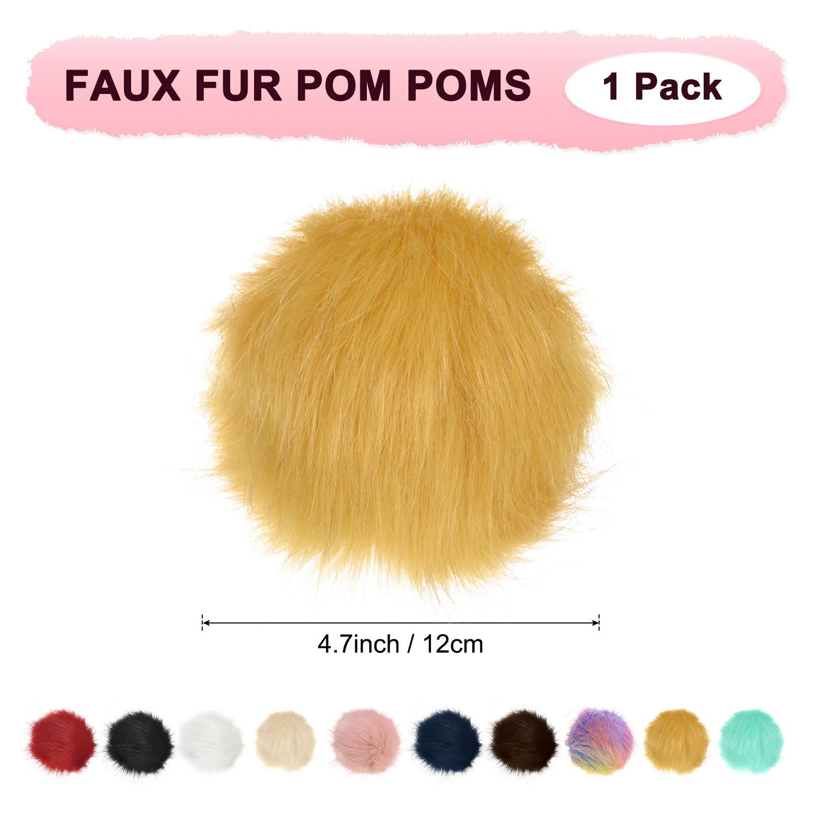 M METERXITY 1-Pack Faux Fur Pom Poms - Image 3