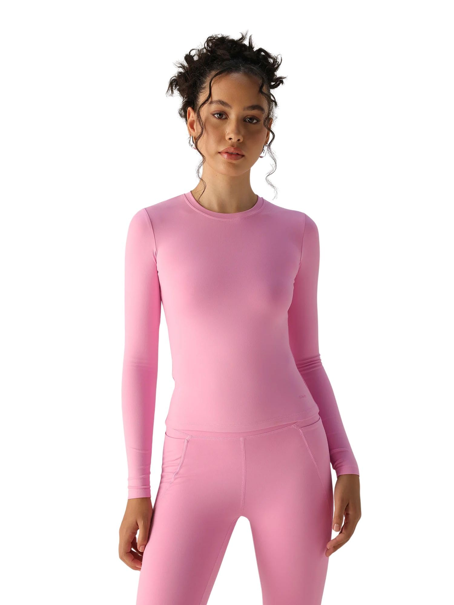 cava Pink Sculpt Crew Top for Women | Long Sleeve Stretch Workout T-Shirt-picture-32