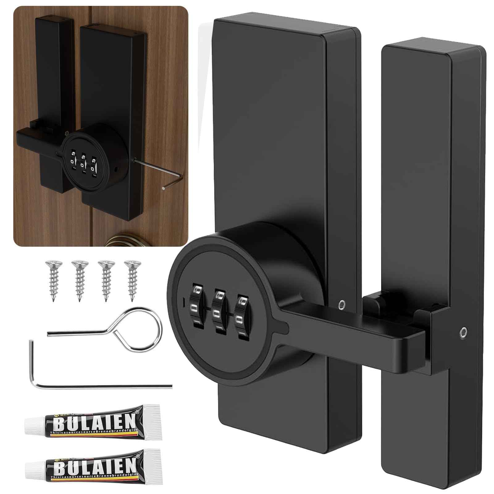 Serratura A Combinazione A 3 Cifre Senza Chiave Per Porte A Battentescorrevoli Cassetti Armadi Armadietti Scatole Di Legno Serratura A Gancio Nera 180 Gradi 89529743