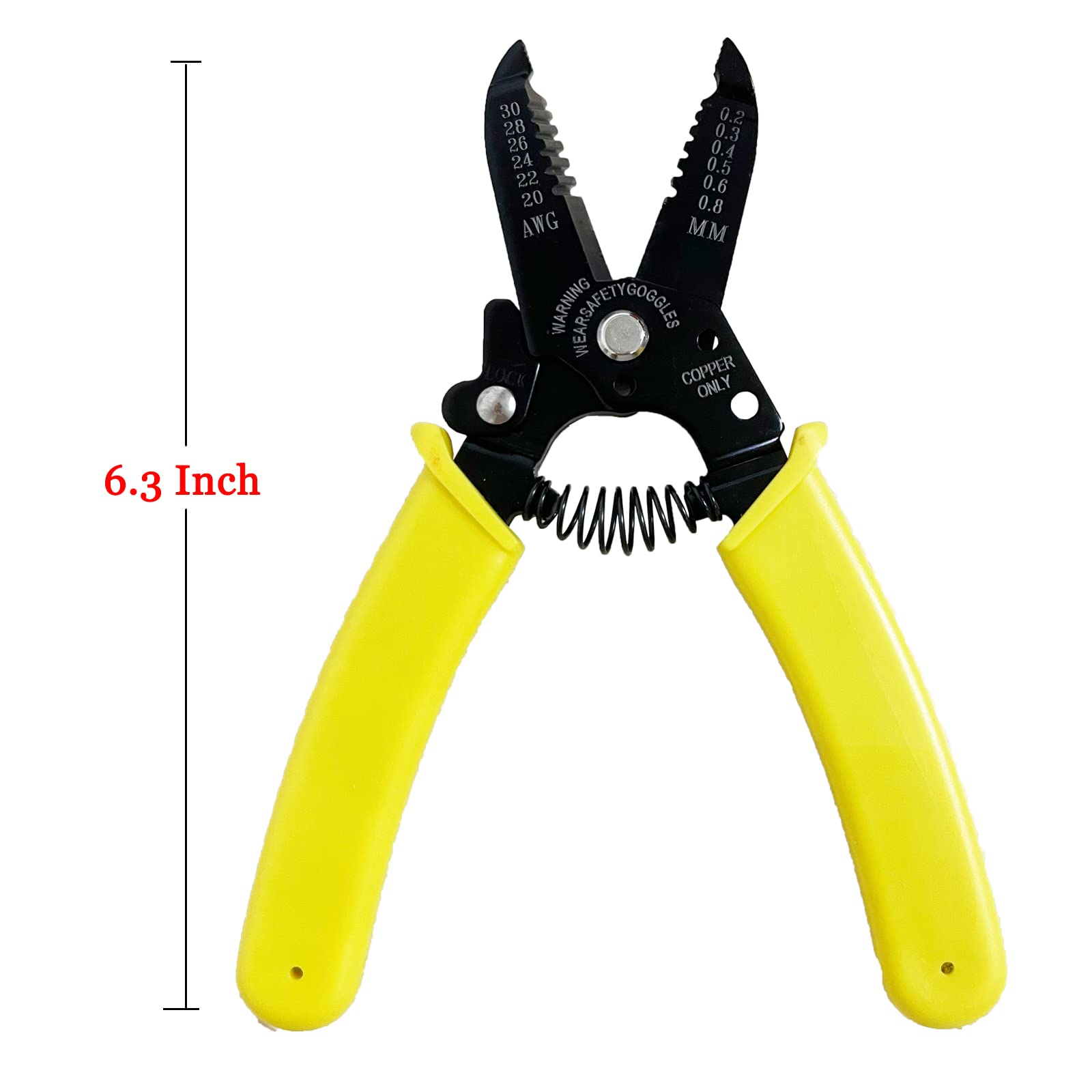 Cortador de alambre profesional de precisión multifunción para alambre sólido de 20 a 30 AWG y alambre trenzado, herramienta de pelado de cables de 6.5 pulgadas, paquete de 2
