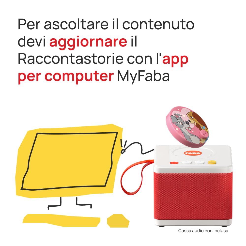 FABA Disco Sonoro Disney – Lilli e il Vagabondo - Storie e fiabe sonore per bambini e bambine 5-10 anni - Ascoltabile con il Raccontastorie e FABA+, gioco educativo versione italiana