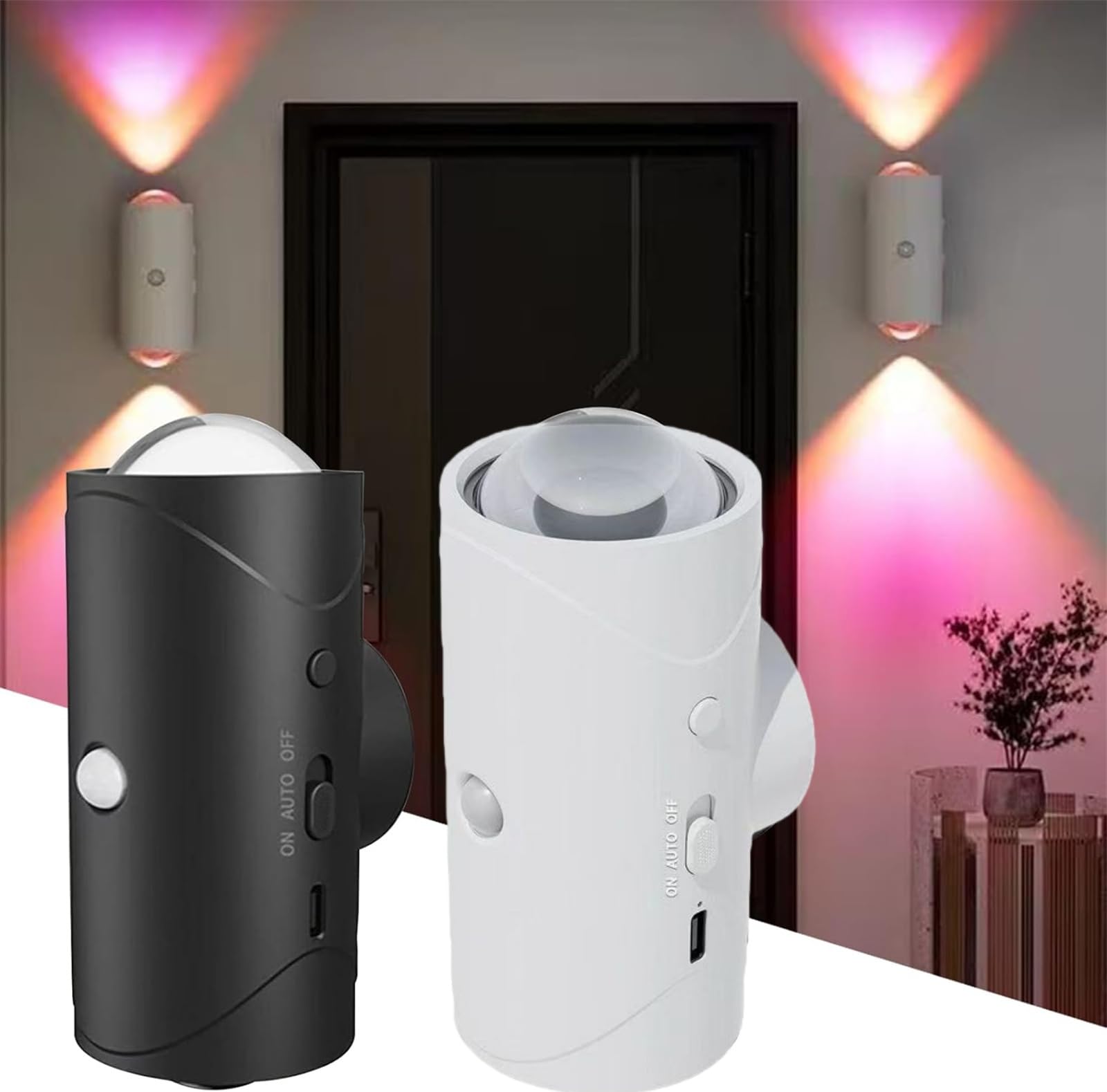Luce con sensore di movimento magnetico, è possibile spostarsi ovunque, luce con sensore di movimento per interni, lampada da parete a LED con design ricaricabile USB e cuscinetto magnetico