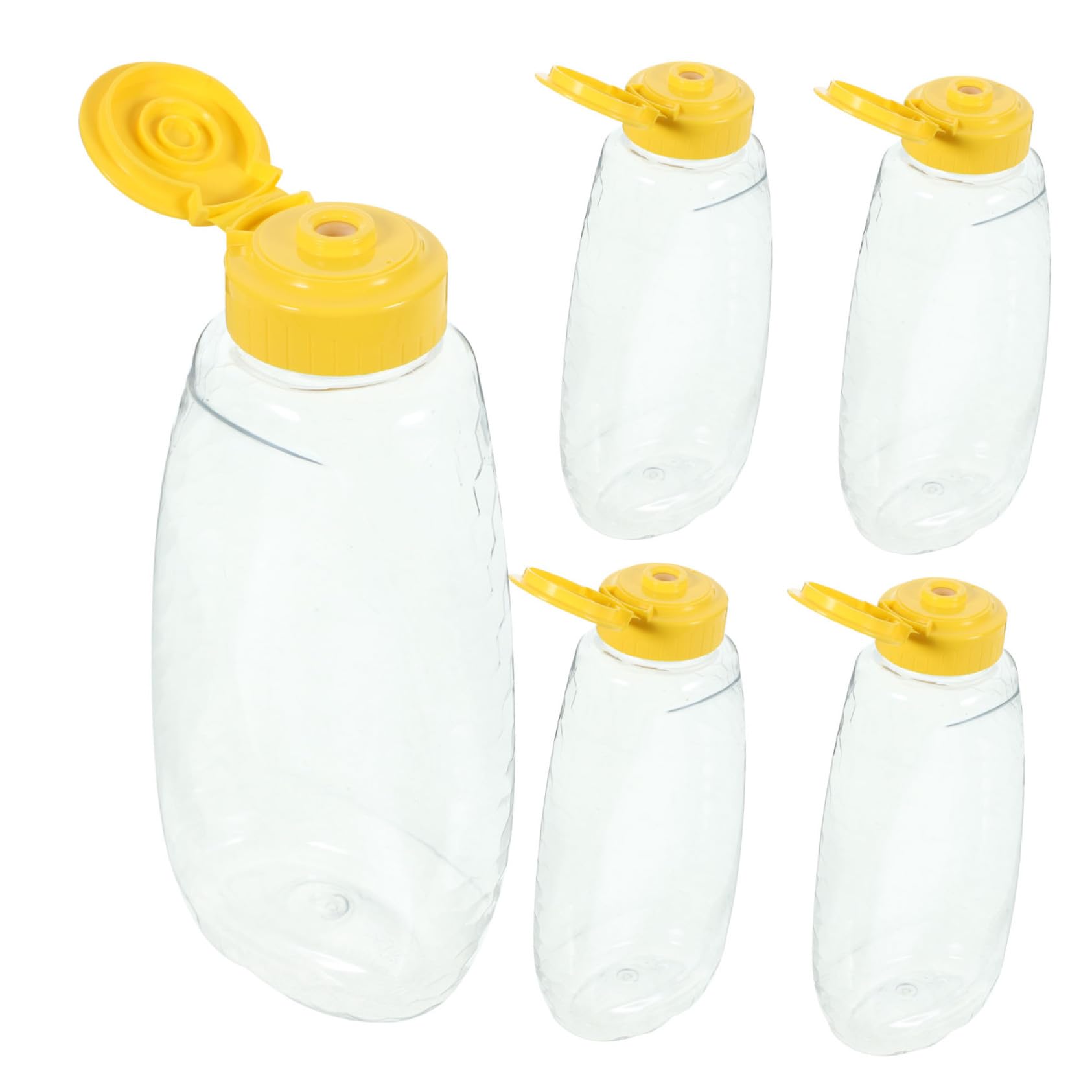 VINTORKY 6pcs Honey Bottle Squeeze Bottles Tomato Paste Plastic Ketchup Squeeze Bottle Clear Jam Storage Canister Clear Jam Storage Jar Honey Jar Plastic Bottle With Cover The Pet re-usable