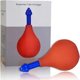 Desentupidor de tubo de Eustáquio, equilíbrio de pressão do ouvido interno, alívio de orelha entupida, alívio da dor de zumbido do congestionamento, pequeno, laranja