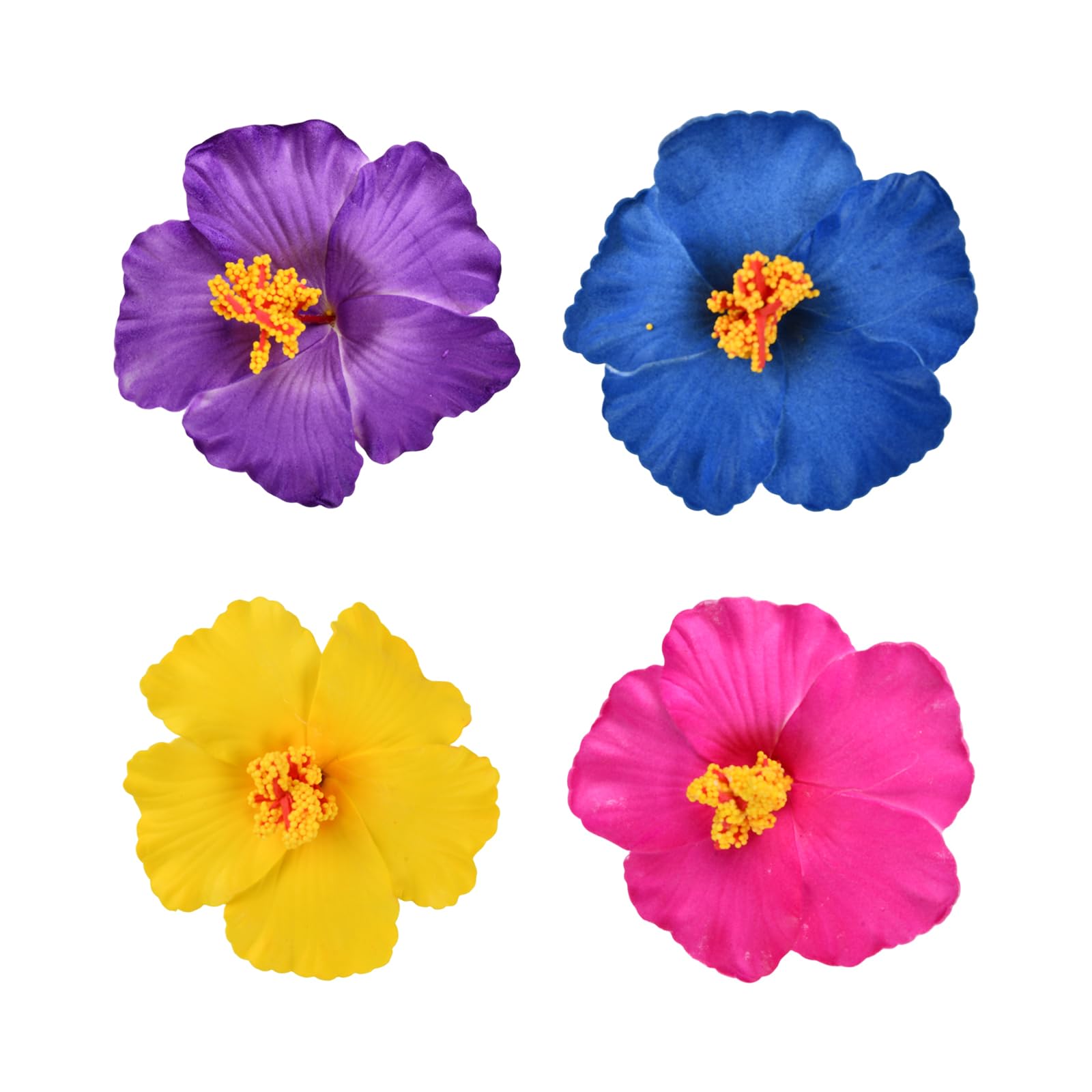 Pinzas Pelo Hawaianas 4 Piezas 9cm Multicolor Plumeria Horquillas para el Pelo Flores Tocados Fiesta Playa