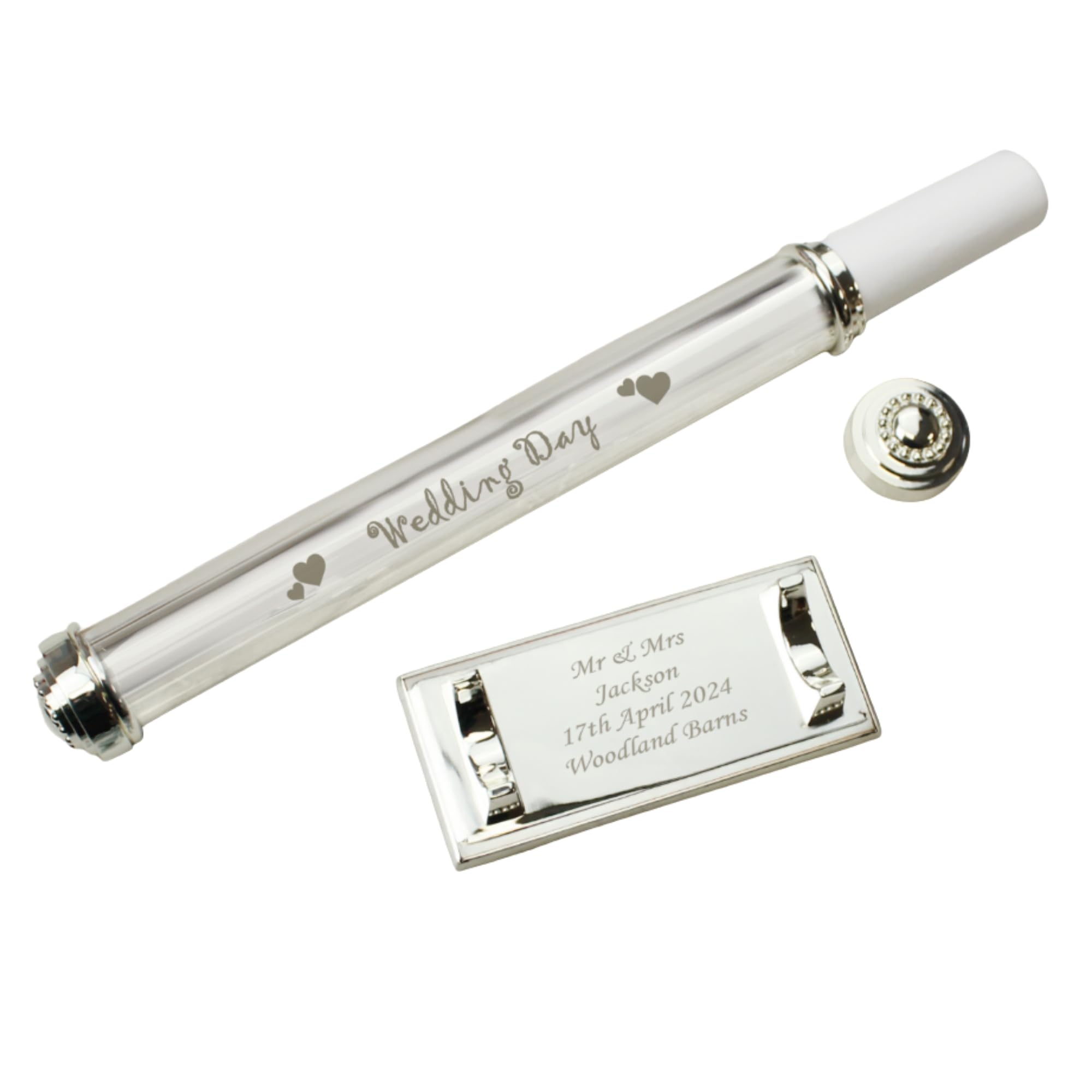 CalEli Gifts Personalised Wedding Certificate Holder. Silver Plated Certificate Holder