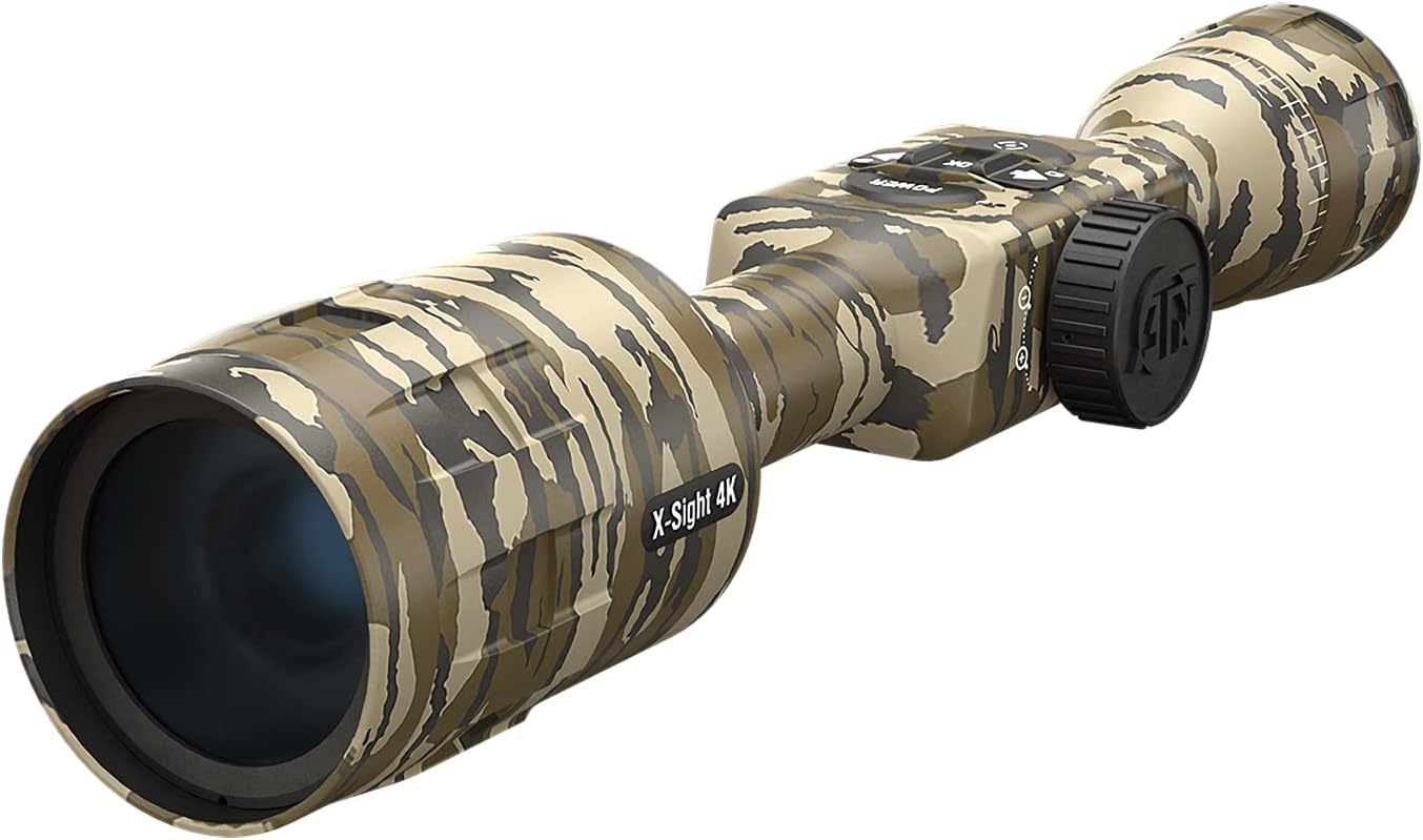ATN MossyOak X-Sight-4k Pro Smart Day/Night Camouflage Scope w/Full HD Video rec, Smooth Zoom, Bluetooth and Wi-Fi