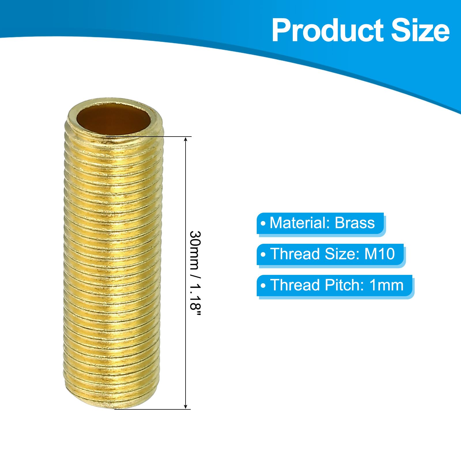 Amazon.co.jp: PATIKIL M10 細ネジランプパイプ 10個 30 mm ネジ付き