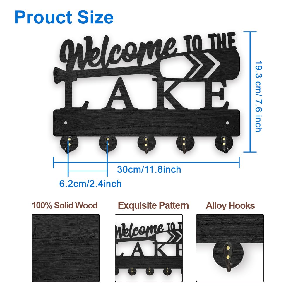 Lake House Oa Patten Wooden Key Hook Wall Mounted