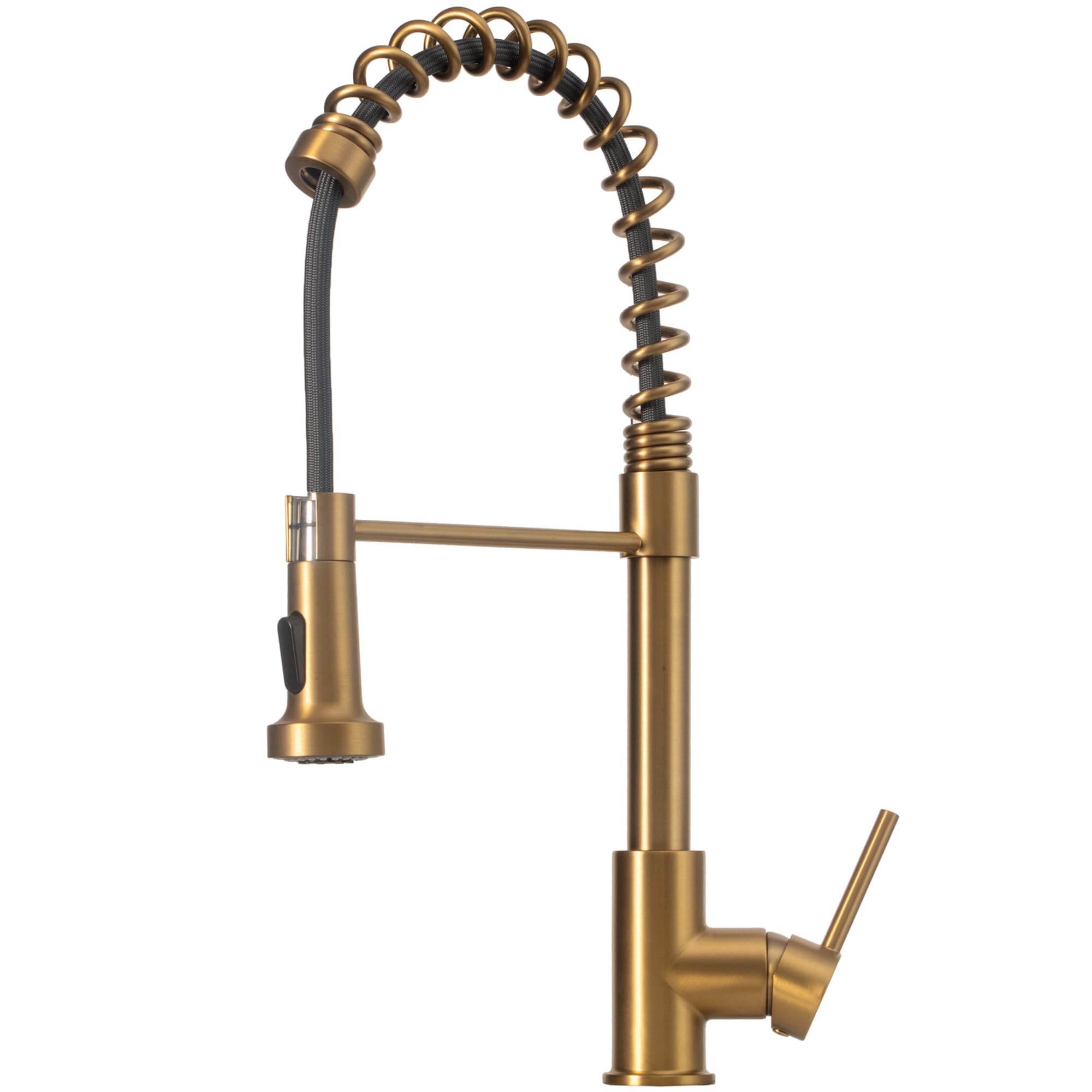 Strictly Sinks Kitchen Faucet with Pull Down Sprayer-Contemporary Design Single Handle High Arc Spring Faucet–Dual Function Spray Head with 360 Swivel