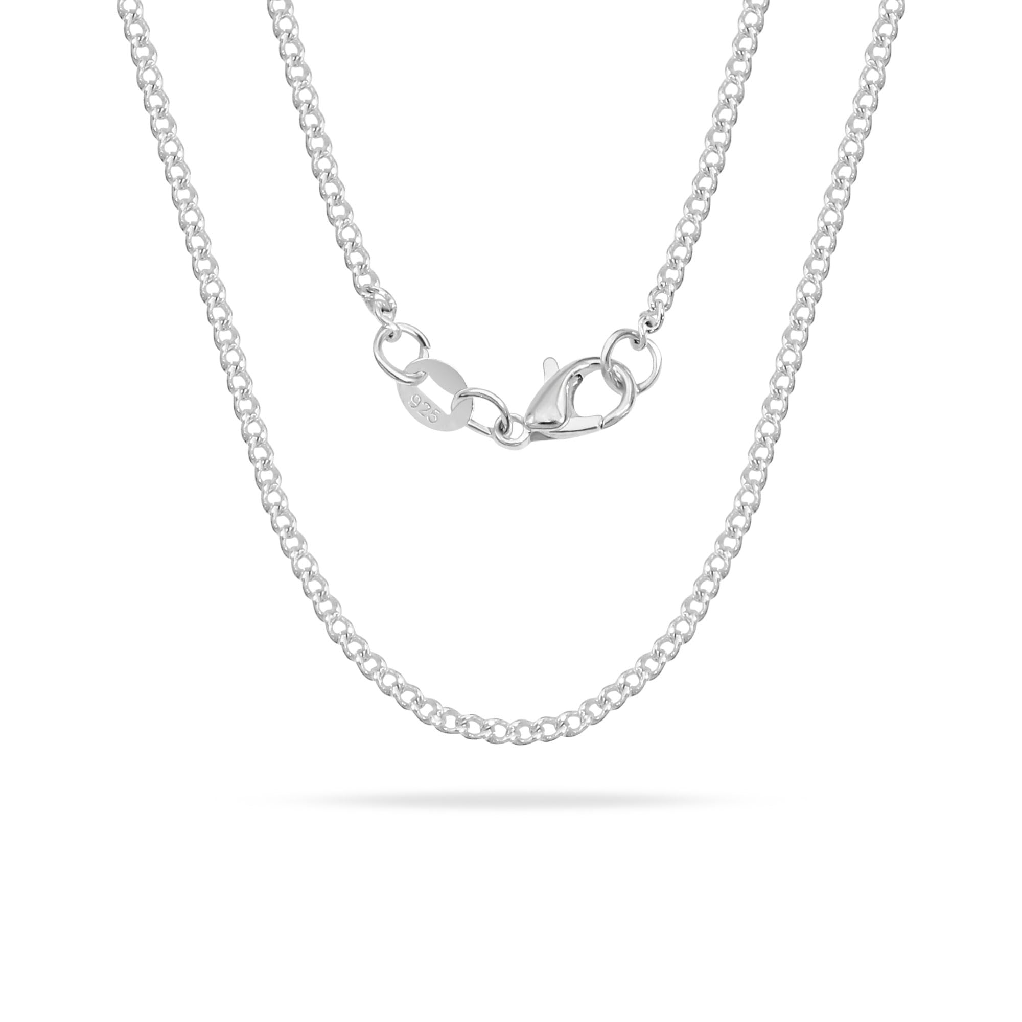Casxyue S925 Silber Kette Halskette Für Damen Mädchen Ohne Anhänger Kettenbox/O-Kette/Kubanische Kette/Schlangenkette/Flache Kette 40 45 50 55 60 65 70 75 cm