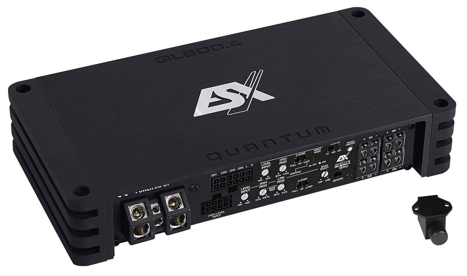 ESX QL600.4 (24V) | 4-Kanal Class D Digital Verstärker 680 Watt RMS Ausgangsleistung für LKW -Trucks - Busse mit 24 Volt