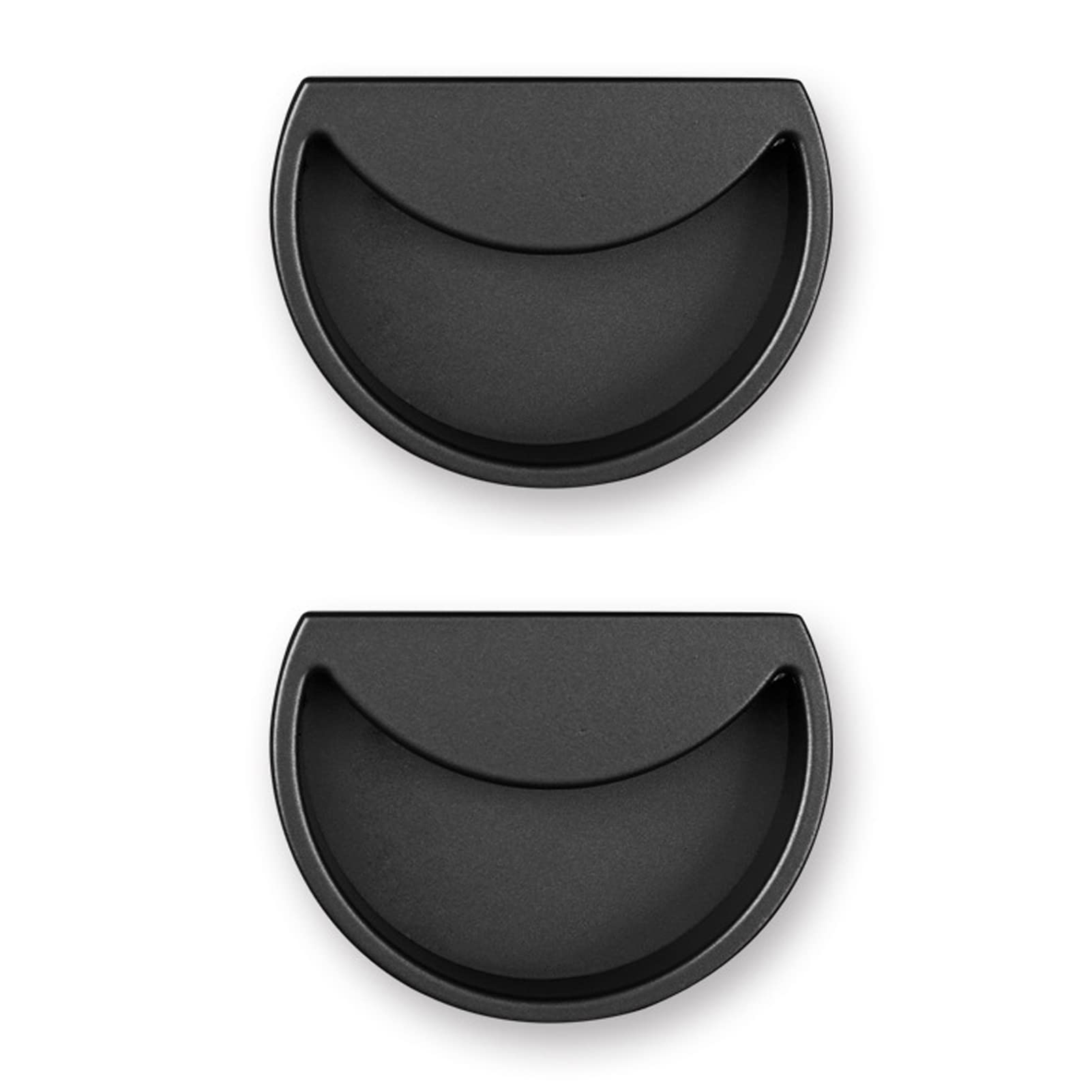 Dswzlqdxb Black 2 Pcs Flip-Top Handles Flush Sliding Door Pull Semi-Circular Recessed Cabinet Handles Zinc Alloy Drawer Knob For Doors Windows Cabinets Furniture Door Levers (Black)