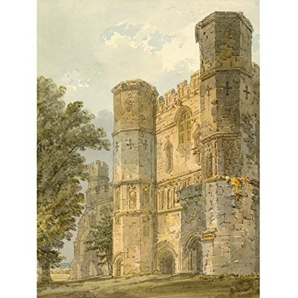 Artery8 Girtin The Gatehouse Of Battle Abbey Sussex 1794 Painting Art Print Canvas Premium Wall Decor Poster Mural