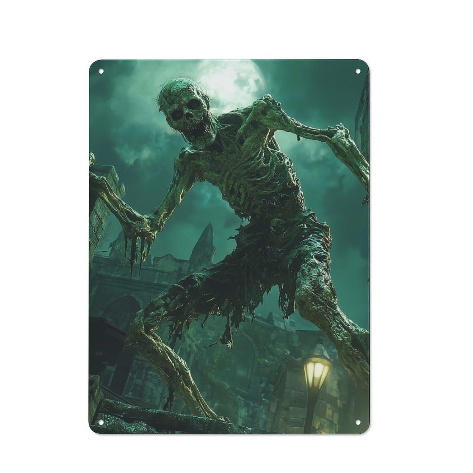 Junmoney Undead Horror Tin Wall Plaque 40X30cm With For Pub Or Café, A Decorative Christmas Gift For Hospitality Wall Decor Collectors