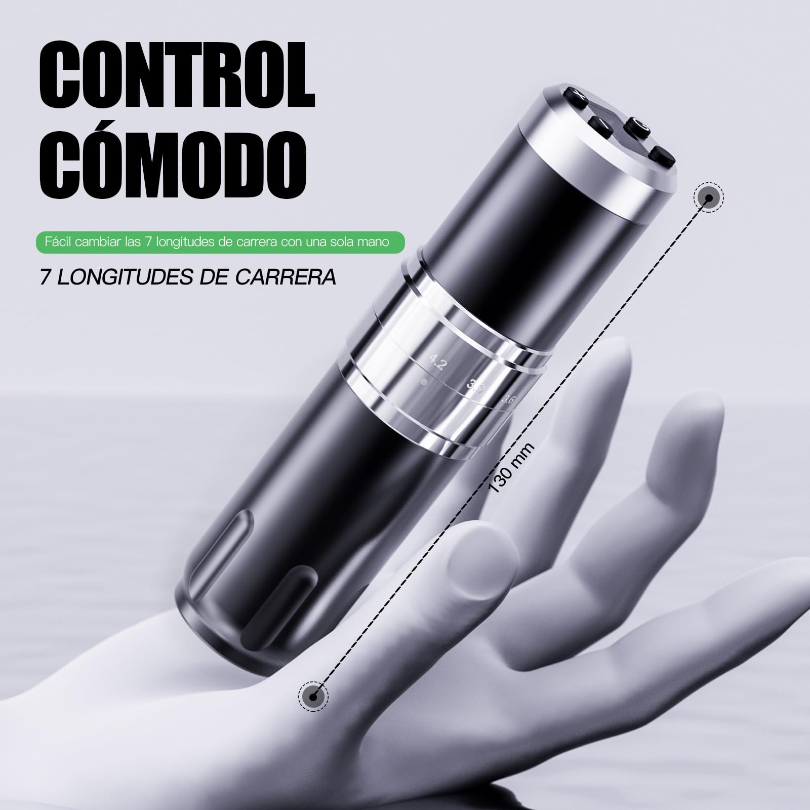 Dragonhawk Penna senza fili rotante Tattoo Machine 2 Batteria 1500mAh 7 Stroke Regolabile 2.4mm-4.2mm Lunghezza Schermo Display LED, adatto per principianti