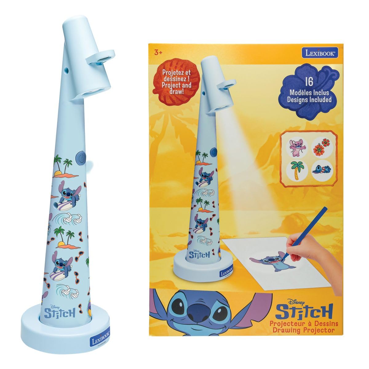 LEXIBOOK, Disney Stitch, Stitch Drawing Projector, Blue, CRP10DLXB