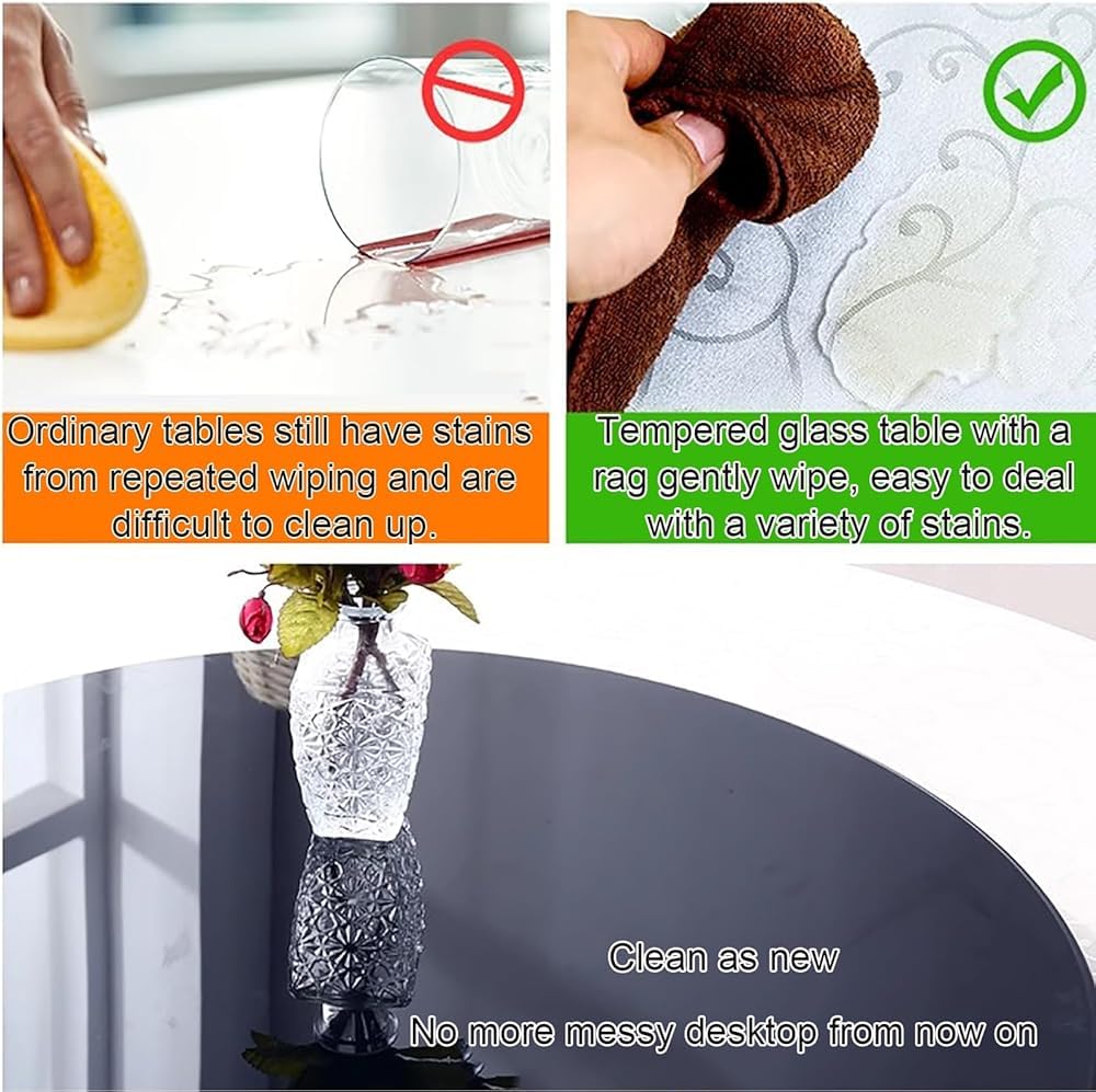 Obrotowy stolik Lazy Susan ze szkła hartowanego, obrotowa taca do serwowania Lazy Susan, obrotowa taca ozdobna, z obrotowym systemem wspomagania, talerz do serwowania obraca się płynnie (rozmiar