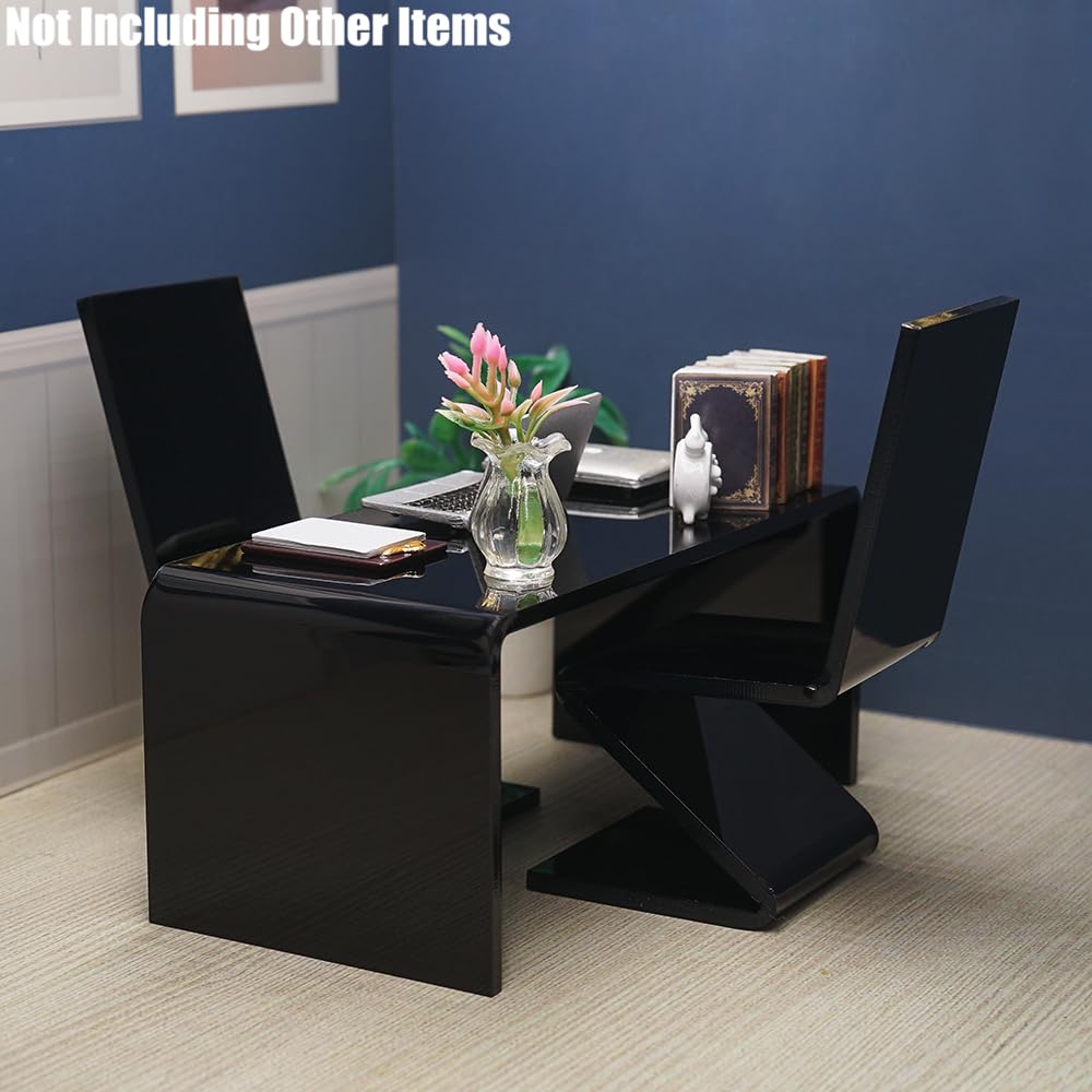 Odoria Escritorio Y Silla De Oficina En Miniatura – Escala 1/12 – Muebles Para Casa De Muñecas – 12.5×5.5×6.5 Cm