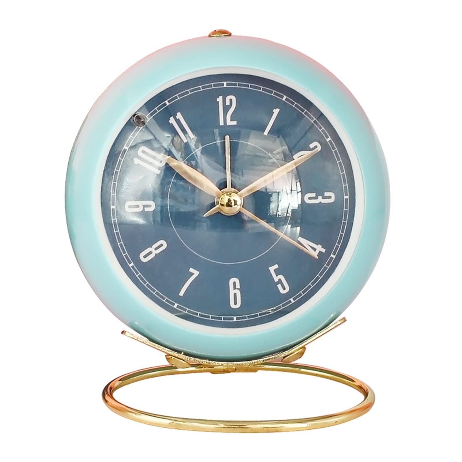BMKGODN alarm clock， Creative Mute Lazy Mechanical Bell Clock with Night Light,Battery Operated Loud Alarm Clocks(Blue)